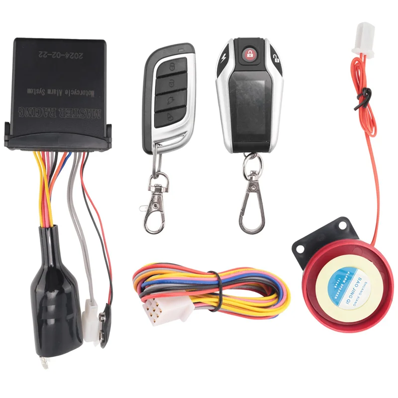 

Leading-Edge-LCD Motorcycle Alarm Auto Lock/Unlock Security System Two Anti-Theft Alarms Keyless Engine Start, Without Monitor E