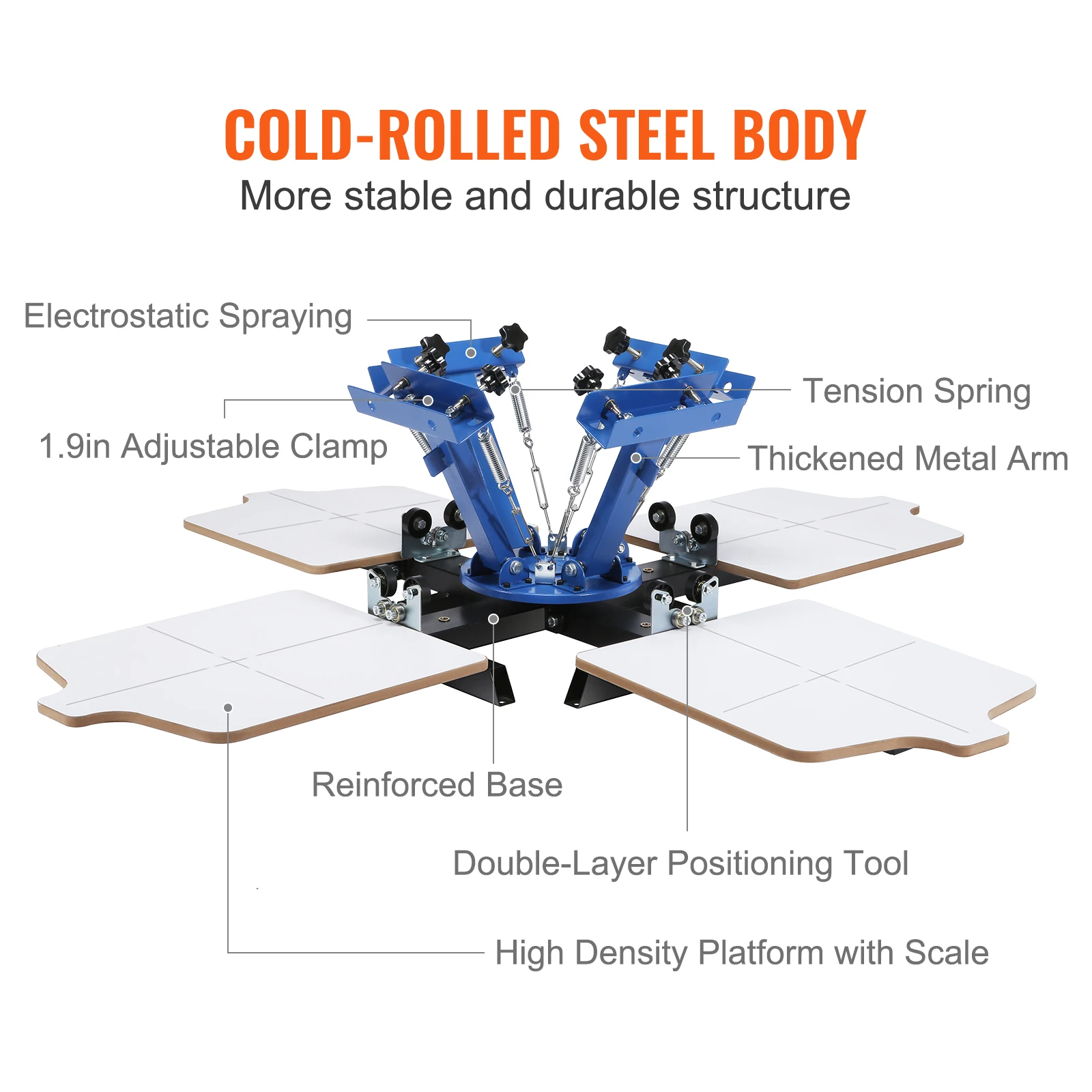VEVOR Screen Printing Machine 360ยฐ Rotable Silk Screen Printing Press 54x45cm Screen Printing Press Machine Adjustable Tension