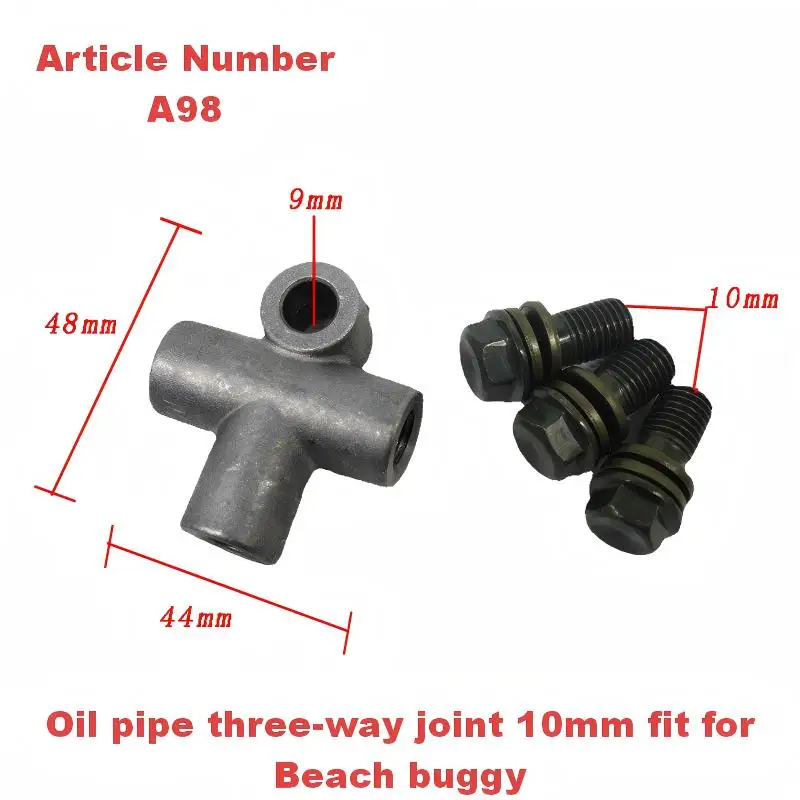 3 Way Hydraulic Brake Hose Line Adaptor Spliter T Shape with M10 Banjo Bolt for Motorcycle Quad Bike ATV, Silver