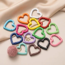 5 pz 21/25mm a forma di cuore moschettone gancio anello portachiavi portachiavi per gioielli fai da te che fanno forniture connettore fibbie accessori