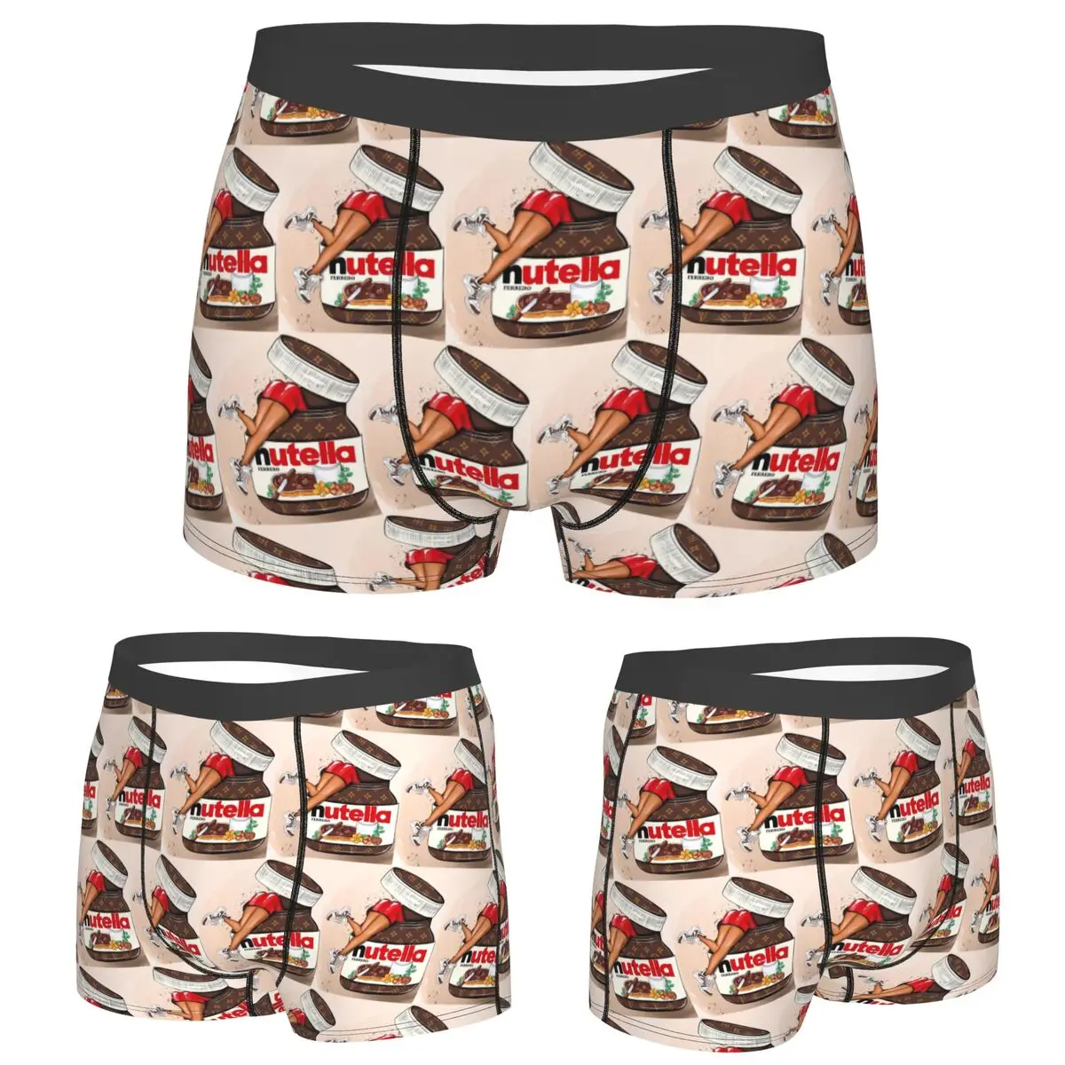 

Boxer Underpants Shorts Nutella Cutie Panties Male Comfortable Underwear for Homme Man Boyfriend Gifts