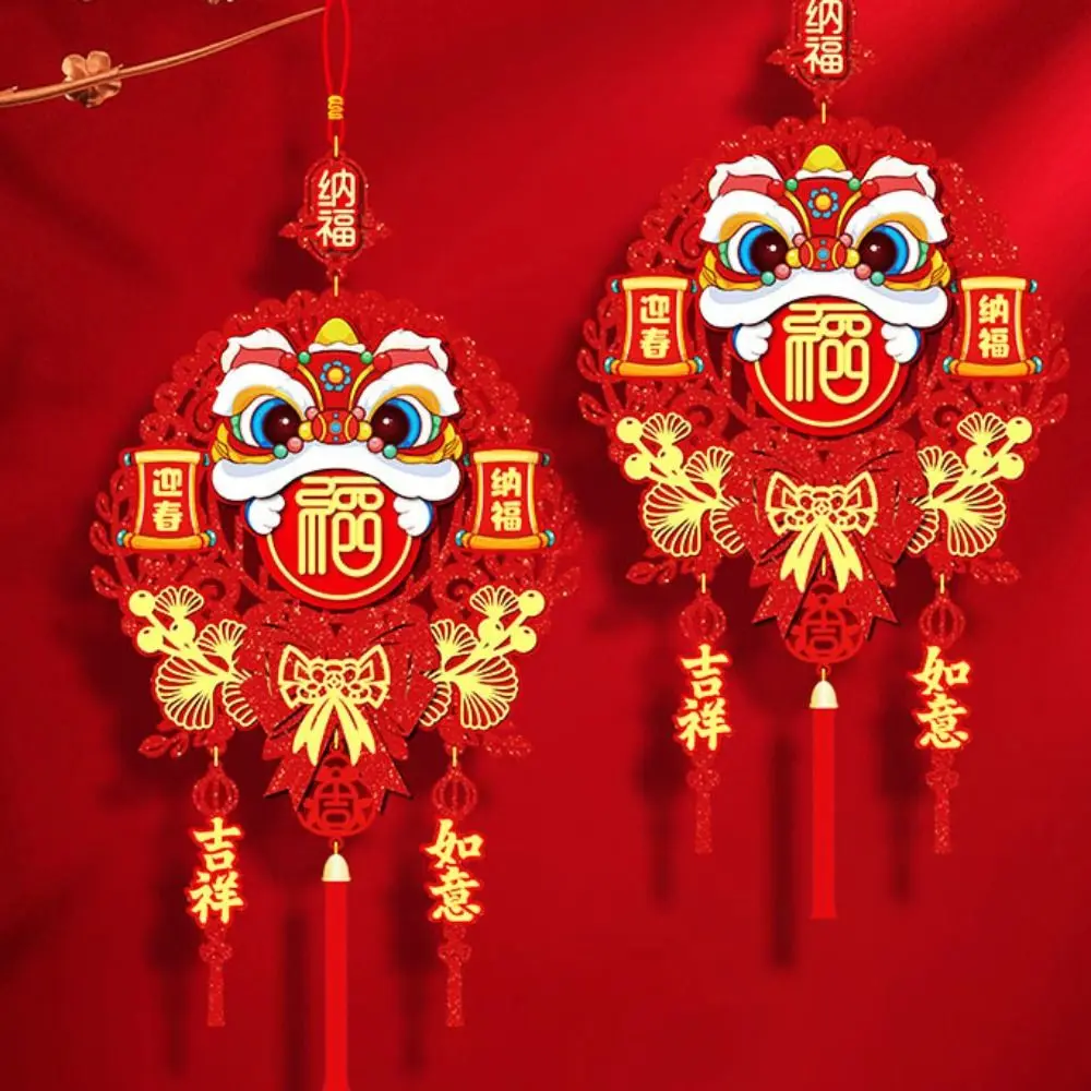 Paper Spring Festival Door Decoration Red Traditional New Year Hanging Ornaments Zodiac Snake Good Luck Chinese Lucky Ornament