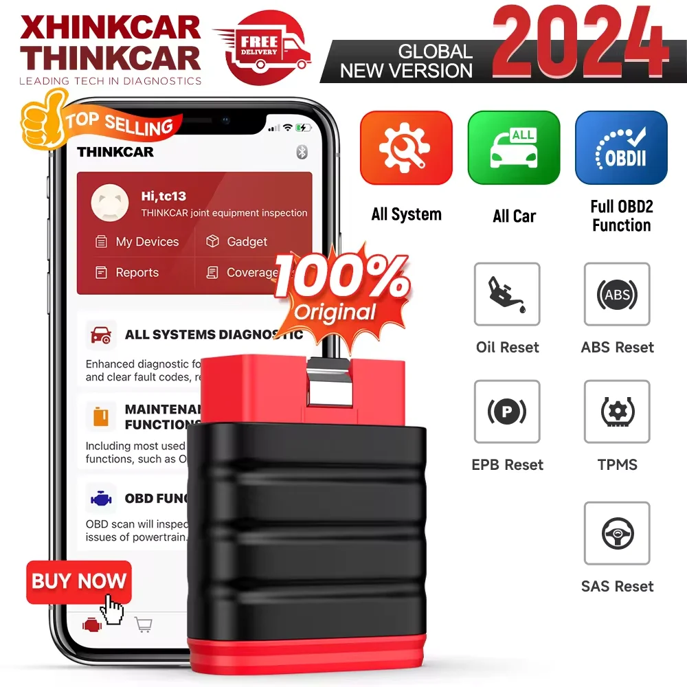 

Thinkcar Thinksafe OBD2 Bluetooth Scanner Car Code Reader 5 Reset All System OBD 2 Auto Diagnostic Scan Tools PK Thinkdiag