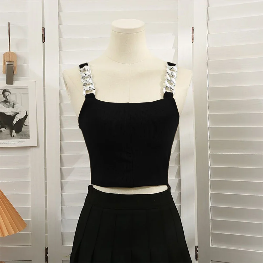 For Daily Wear Slim Fit Top Womens Crop Top For Casual Outing Women Sleeveless Crop Top Spicy Girl Slight Stretch Elasticity
