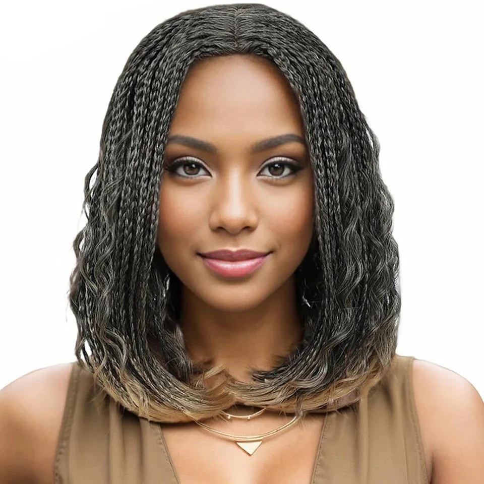 Y Demand Box Braids Braided Wig cosplay Glueless Hair Extensions Boho Braided Wigs Synthetic curly wigs Hair for Black Women