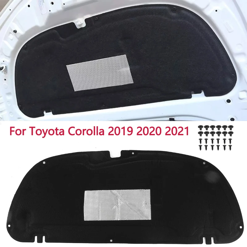 Capa dianteira do motor do carro para toyota corolla 2019 2020 2021 isolamento de algodão som calor fogo espuma almofada pet à prova de som esteira capa