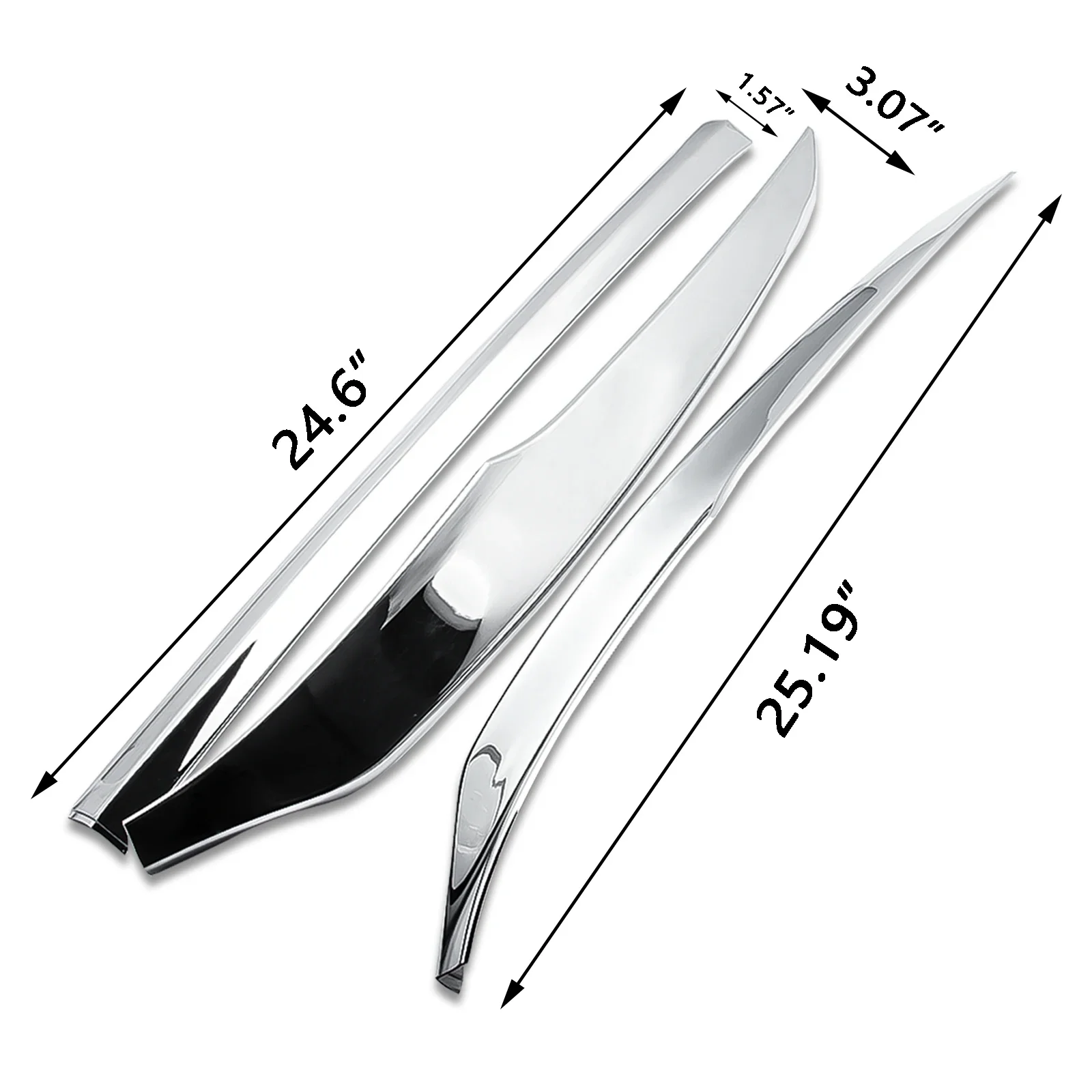 3pcs Chrome Silver Front Bumper Lip Cover Molding Trims Decoration For Honda Accord 2018 2019 2020 2021