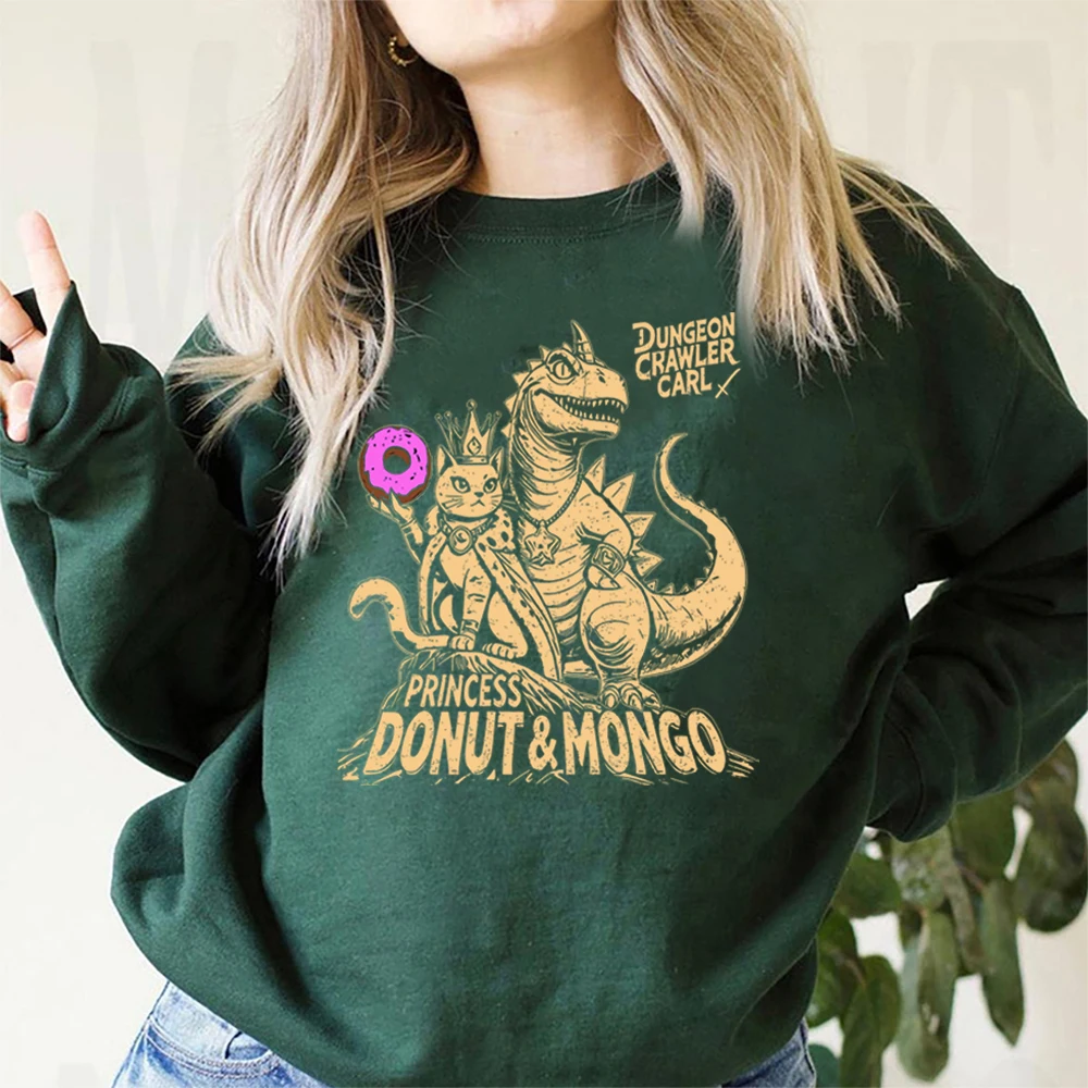 Princess Donut & Mongo Sweatshirt Dungeon Crawler Carl Shirts This Is An Outrage Funny Princess Donut Cat Hoodie Goth Sweatshirt