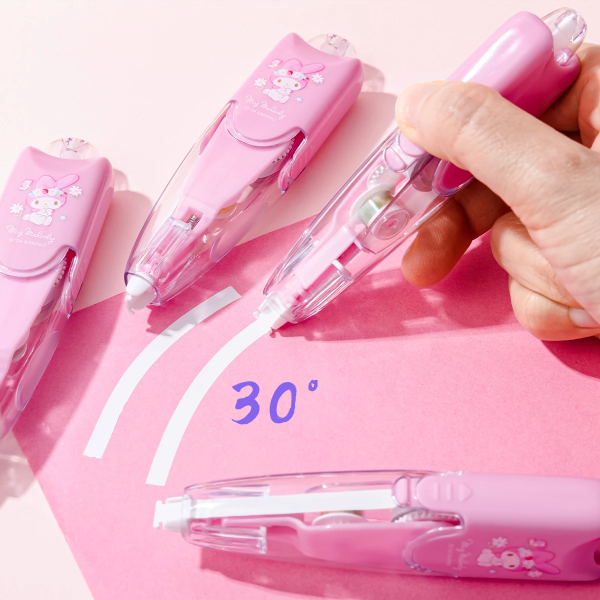 Imagem -05 - Sanrio Kawaii Gel Pen Fita Corretiva com Núcleo Kulomi para Crianças Melodia Escola Aprendizagem Artigos de Papelaria Metros