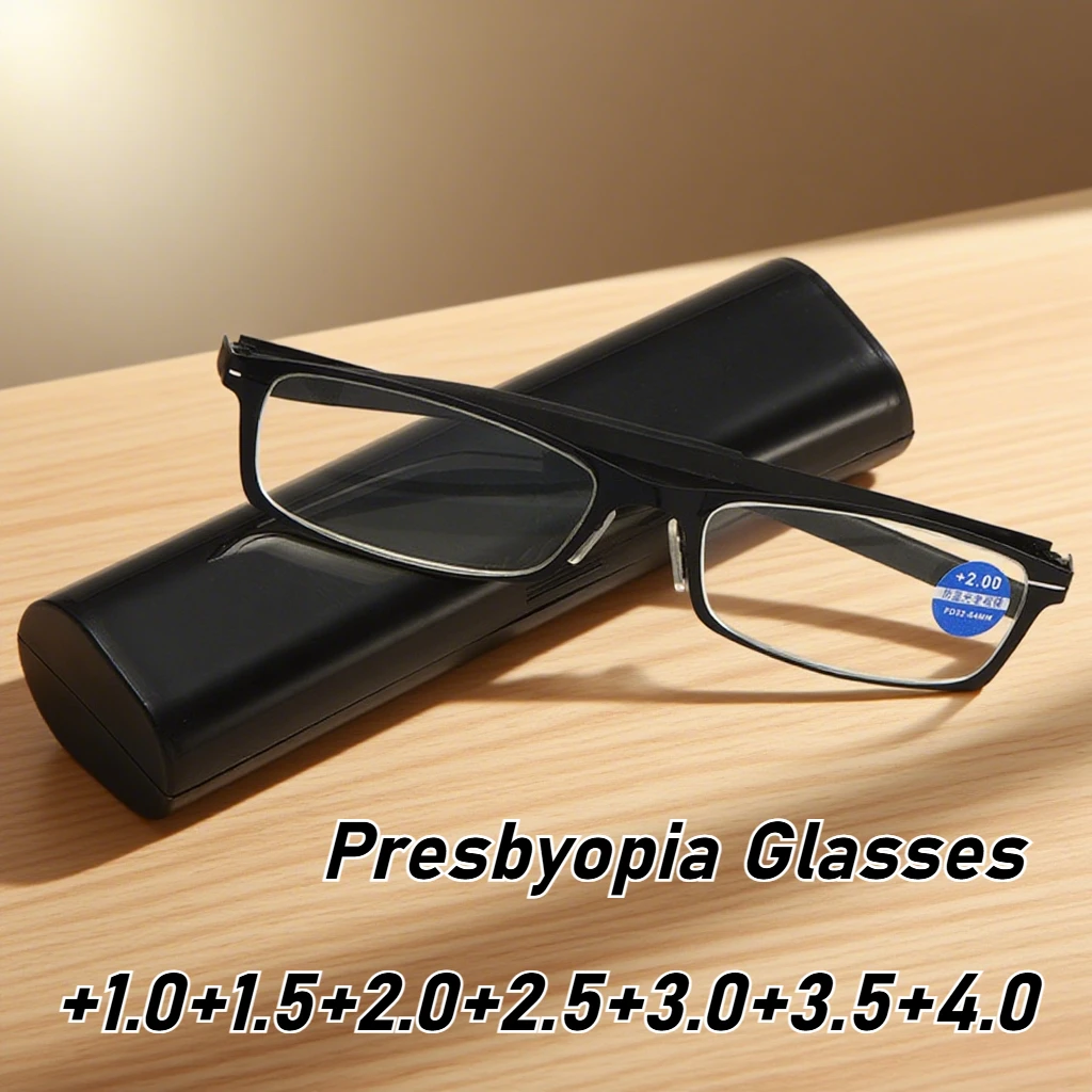 

Готовые портативные очки для пресбиопии, унисекс, женские и мужские очки для чтения с защитой от синего света, очки для дальнозоркости по рецепту до +4,0