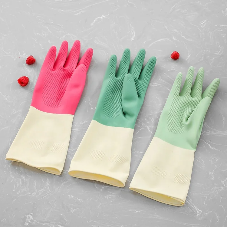 

Durable Kitchen Cleaning Waterproof Rubber Gloves Safety Household Gloves Long Latex Dishwashing Gloves