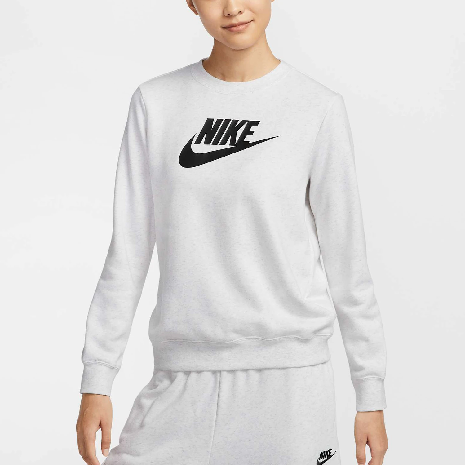 

Оригинальная зимняя женская трикотажная флисовая толстовка Nike с круглым вырезом и длинными рукавами DQ5833-051