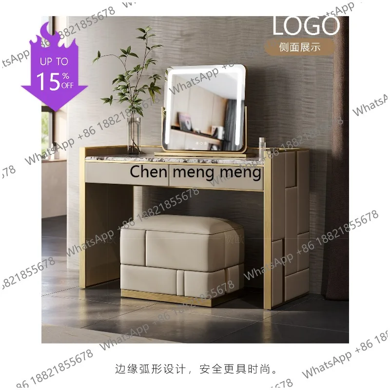 M183 Light luxury makeup table designer custom high-end solid wood marble dressing table combination