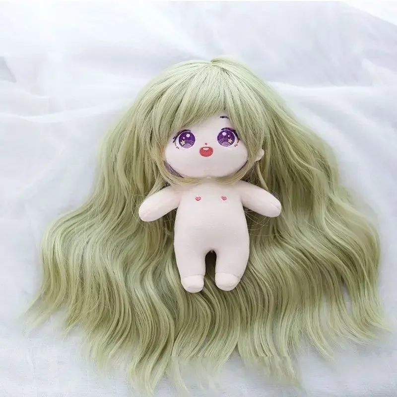 

20cm light colored curly plush doll wig DIY wig heat-resistant fiber