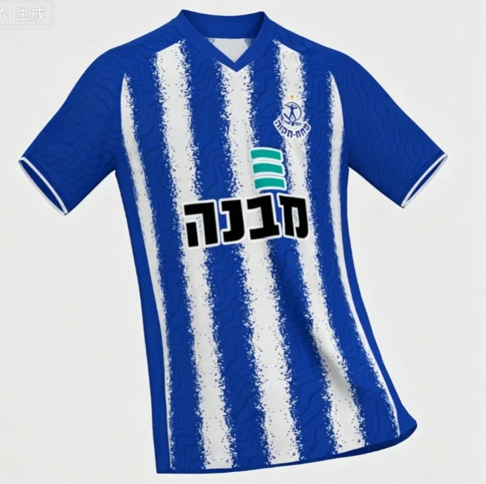 Bestseller 3D-Druck Fußballtrikot T-Shirt von Maccabi Haifa, Israel, mit Sportkomfort für 2026, Familiengröße – Detail 8