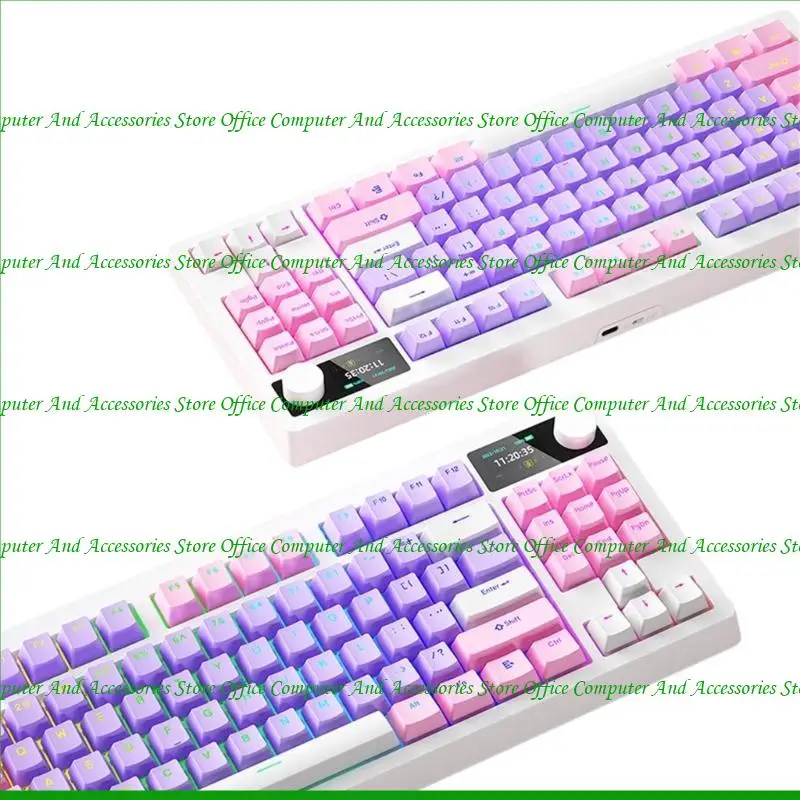 

U55C Wireless Mechanical Keyboard RGB Backlit Bluetooth-compatible 2.4G Triple Modes Color Lighting Keyboard With Screen