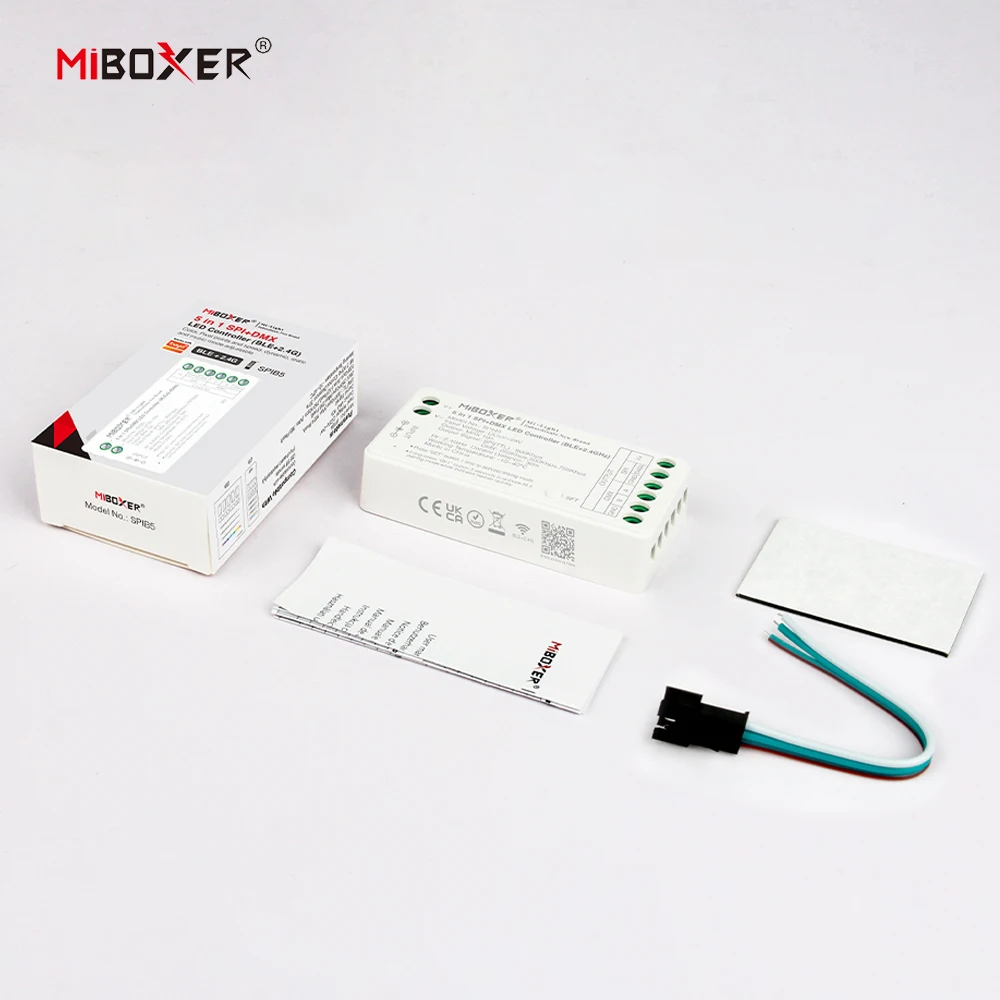 Miboxer 5 in 1 SPI DMX LED Controller WiFi BLE 2.4G Single Color CCT RGB RGBW RGBCCT Smart APP TUYA Pixel LED Strip WS2812B 2811