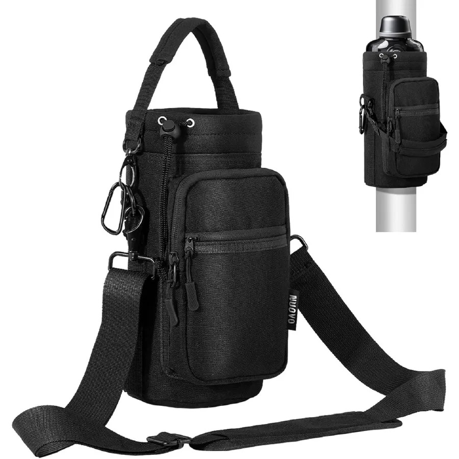 

Magnetic Gym Bag Water Bottle Carrier Holder with Adjustable Shoulder Strap 40oz Magnets Magnetic Gym Bag Bottle Pouch Sling 2