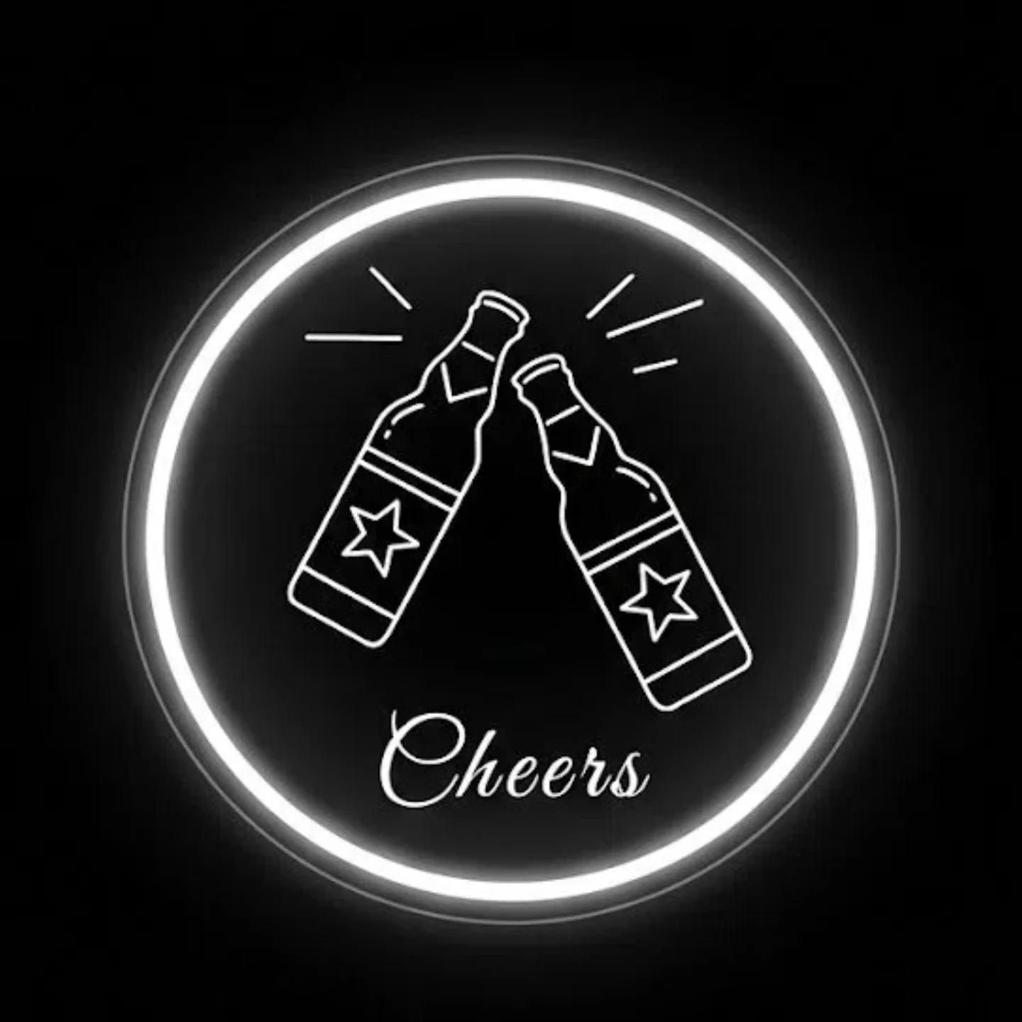 Cheers Neon-Schild 3D Gravierte Bierflaschen LED-Licht für Wanddekoration Zuhause Bar Pub Club Bistro Beschilderung Dimmbar USB-Betrieben 11,4 Zoll G