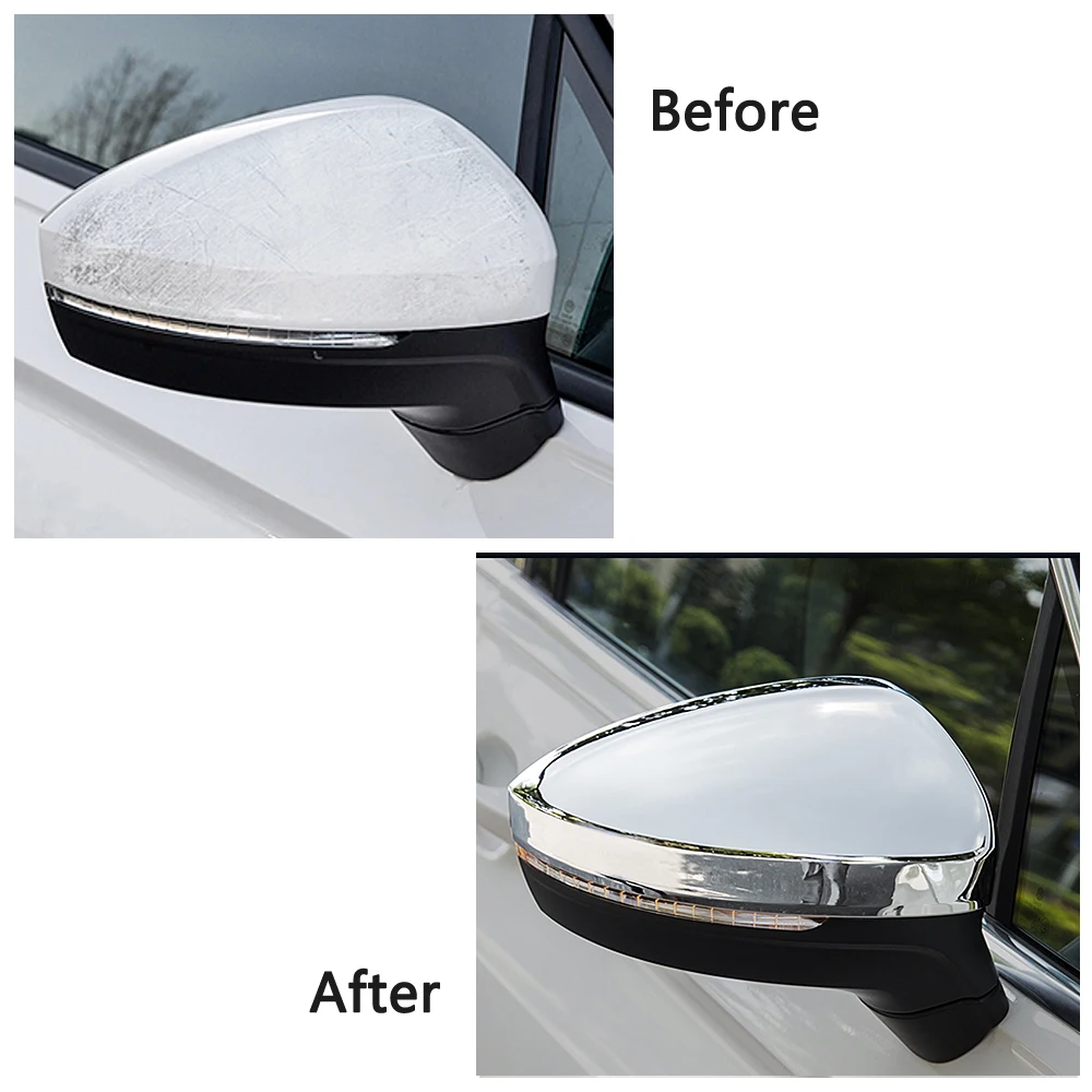 For Volkswagen VW Tiguan MK2 2017-2019 Chrome Side Mirror Rear Window Wiper Fog Light Cover Car Exterior Trim Protector Sticker