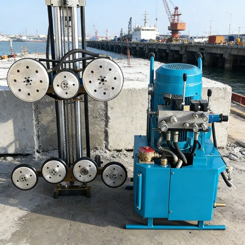Heavy Duty Hydraulic Wire Saw For Stone Bridge Girder Slicing Reliable Diamond Wire Sawing System For Civil Engineering