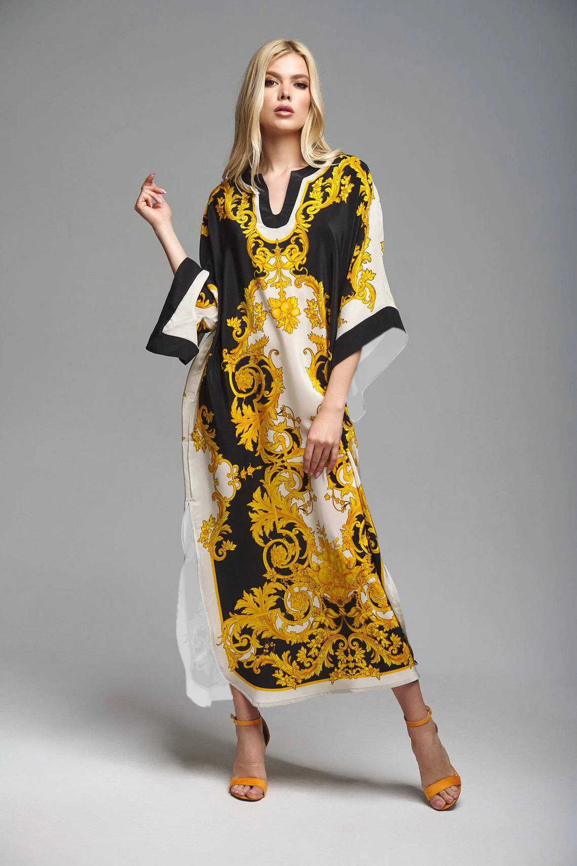 Sukienki kaftan dla kobiet plus size, narzutki na strój kąpielowy, kaftany maxi, sukienki plażowe