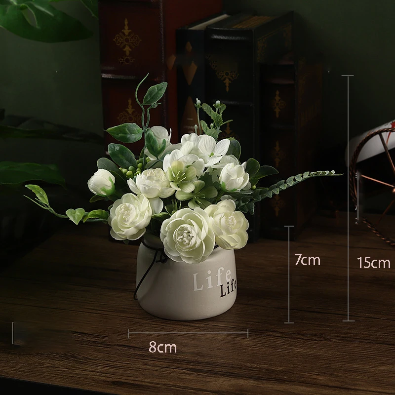 زهور اصطناعية داخلية لتزيين المنزل ، بونساي الكوبية الصغيرة ، الزهور المعمرة ، النباتات المزهرة ، غرفة تجميل