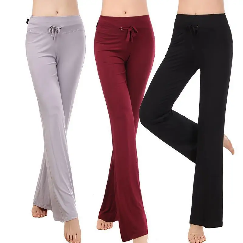 

2023 New Adult Women Dance Training Pants Comfortable Modal Fabric Female Yoga Trousers Drawstring With Elastic Waistline