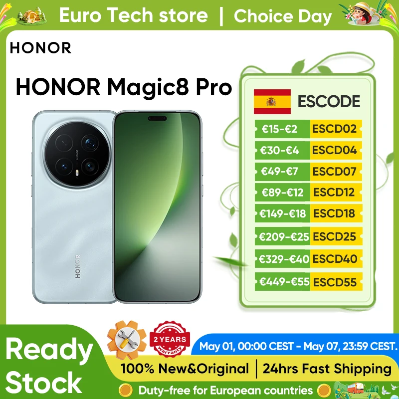 Versión EU Honor Magic 8 Pro 5G Smartphone Snapdragon 8 Elite Gen 5 200MP AIMAGE 6270mAh 100W 6.71'' OLED NFC eSIM HONOR