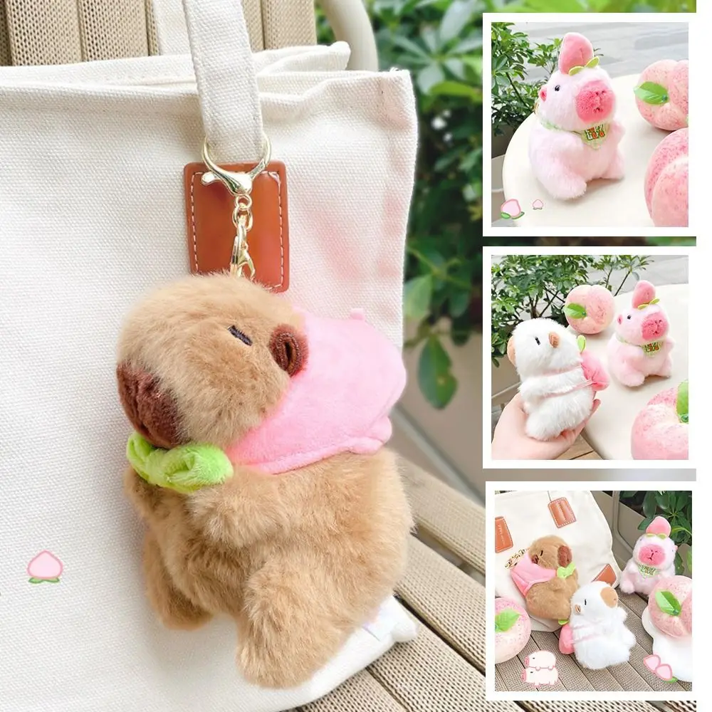 

Backpack Decor Kawaii Capybara Keychain Cute Cartoon Plush Hanging Doll Lovely Soft Stuffed Pendant Keyring Gift