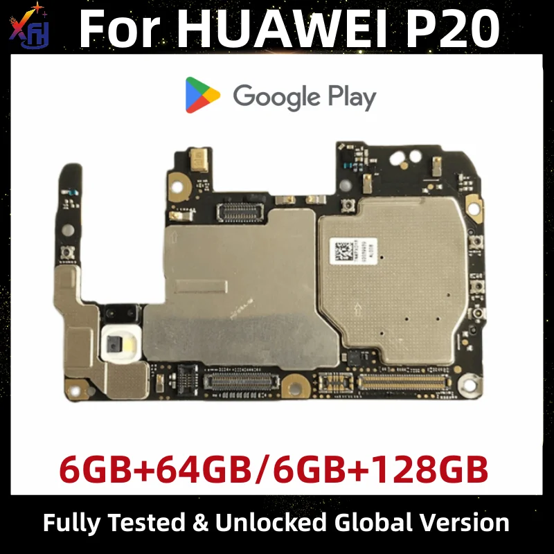 Motherboard for HUAWEI P20, Unlocked Mainboard, 64GB, 128GB ROM, with Google Playstore Installed, EML-L29