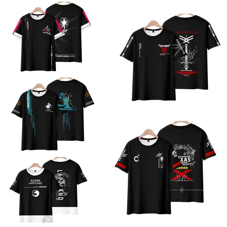 

2026 Anime Game Arknights 3D T Shirt Women Men Summer Fashion Short Sleeve Funny T-shirt Graphic Tees Streetwear Cosplay Costume
