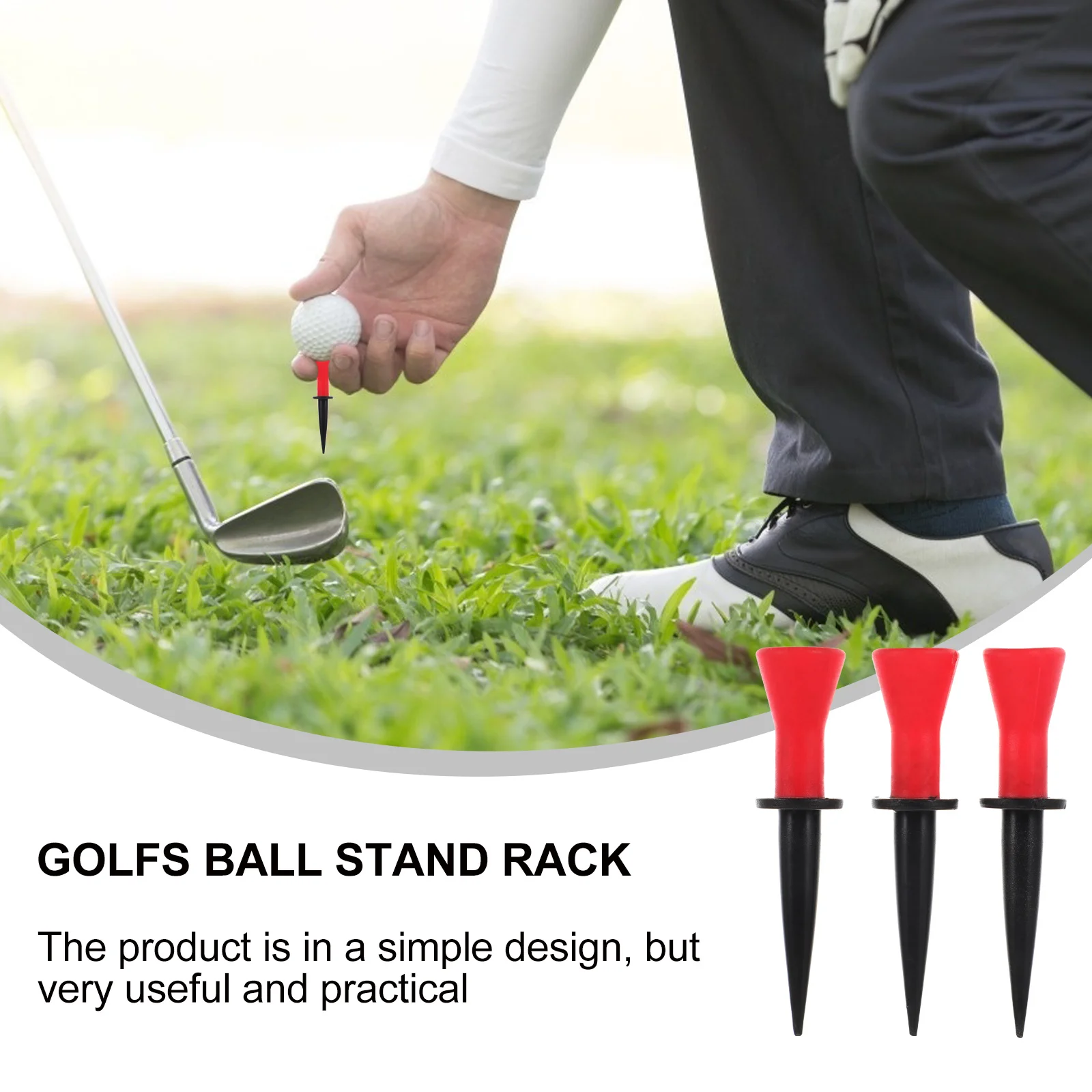 

3Pcs Training Golfs Tee Golf Equipment Simple Design Useful Practical Durable Safe for Long Time Use Golfs Tees