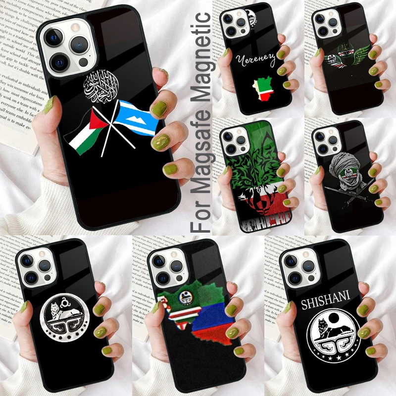 

Чеканный мягкий магнитный чехол с флагом для iPhone 16 Promax 15 Pro 13 14 Plus 11 12 Mini MagSafe Coque