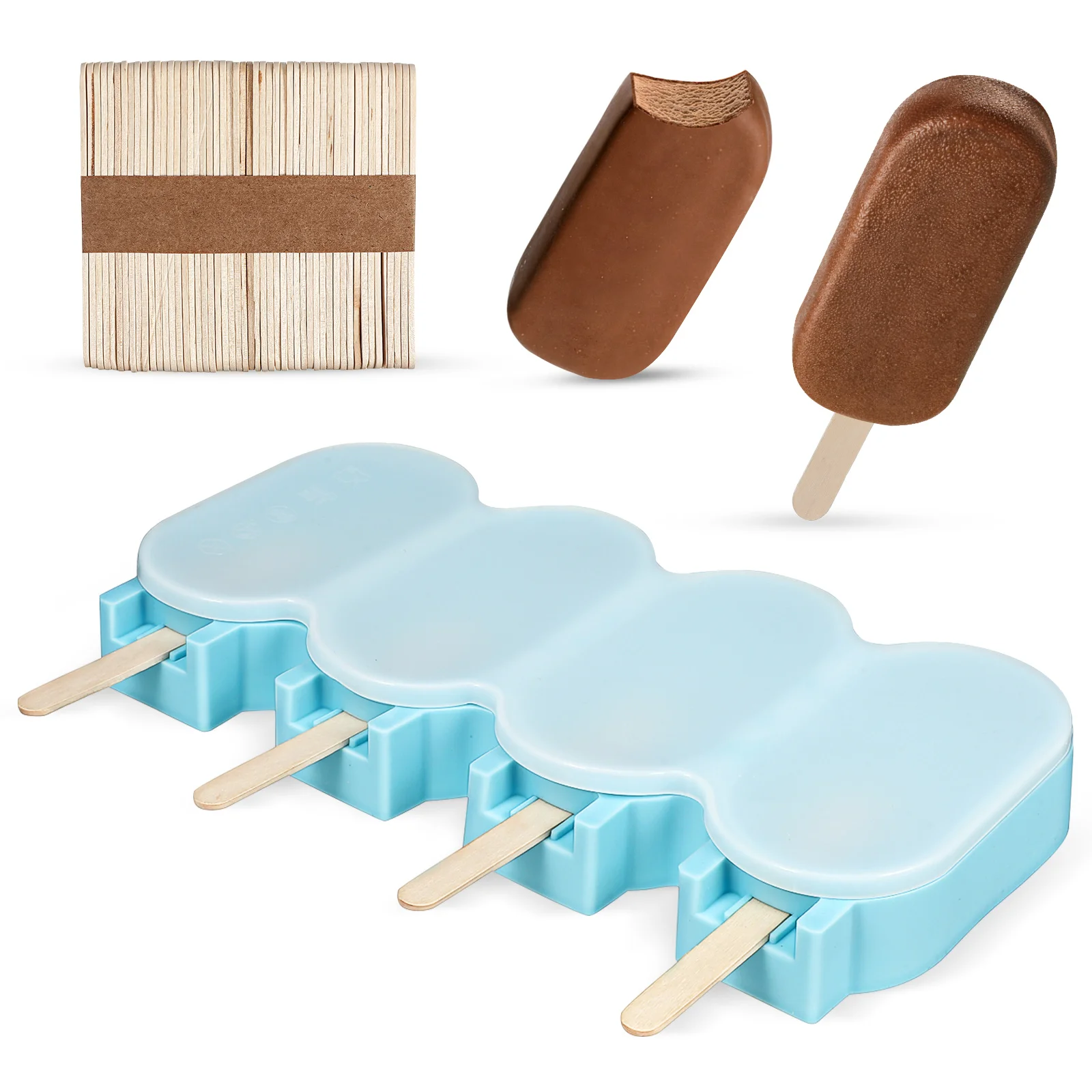 

1 set Silicone Cream Molds Multi Shape Popsicle Mold Set Detachable Diy Treats Tools Family Party Summer Storage Friendly