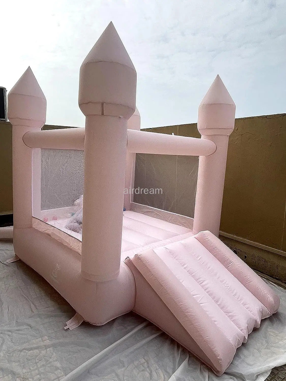 Small Inflatable Bounce House for Toddlers 1-3 Kids Pink Castle Party Theme Bounce House with Durable Safe Sewn Indoor Outdoor