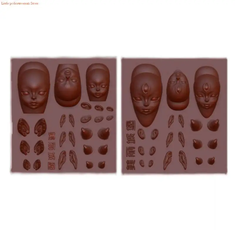 F92D Elf Doll Art Molds Elf Ear Silicone Stamps Devil Horns DIY Art Mould