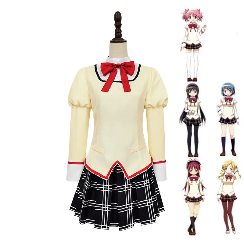 

Puella Magi Madoka Magica Kaname Madoka Akemi Homura Miki Sayaka Sakura Kyoko Tomoe Mami School Uniform Anime Cosplay Costumes