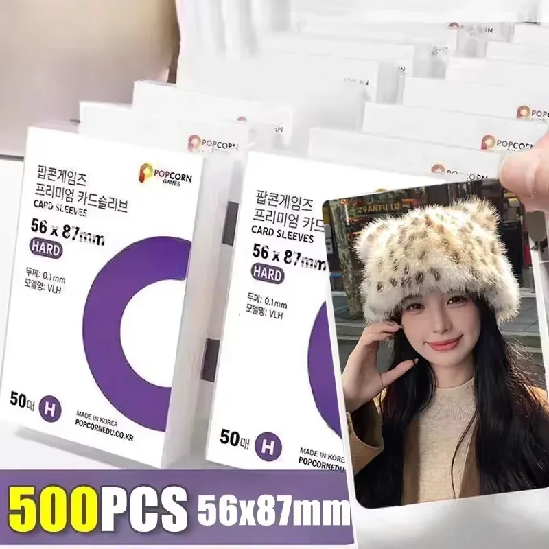 500-1PCS HD Transparent Kpop Idol Card Protective Sleeve Cards Game Poker Waterproof Protector Game Board Photos Holder Sleeves