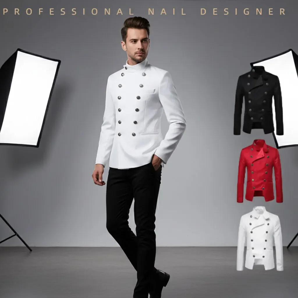 سترة البدلة القوطية فستان مزدوج الصدر بدلة الزفاف سترة أداء المرحلة زي الهالوين #1