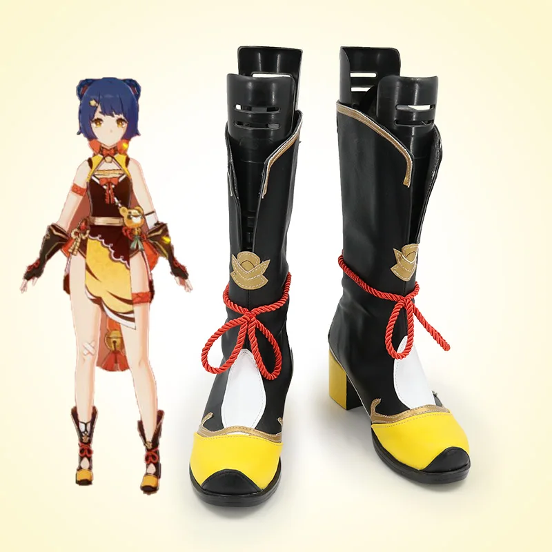 

Genshin Impact Xiangling Cosplay Shoes Women Man Xiangling Cos Halloween Costumes Anime Boots
