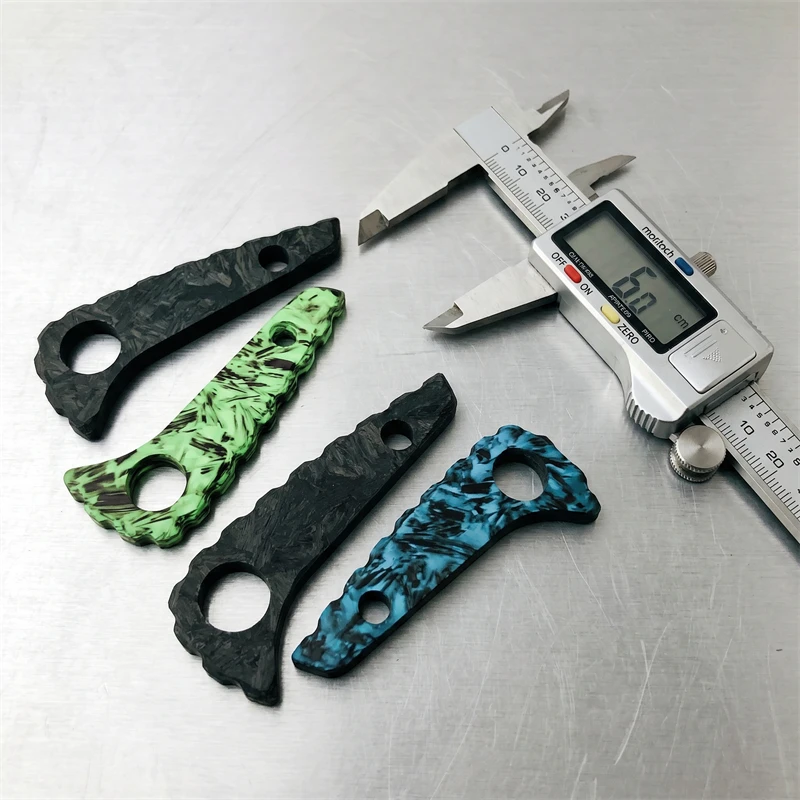1/2PCS C81 Knife Back Plate Spacer, Luminous Carbon Fiber Resin, Blade Spine DIY Replacement Parts