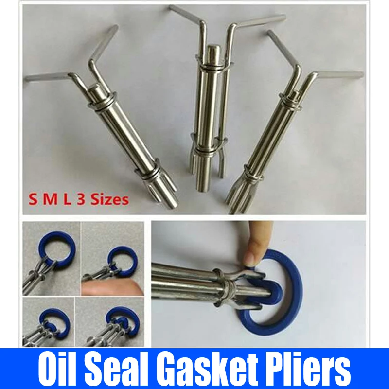 1/3PC Thickened Stainless Steel Oil Seal Gasket Pliers Hydraulic Cylinder U-ring Y-ring Oil Seal Installation Removal Tool S M L