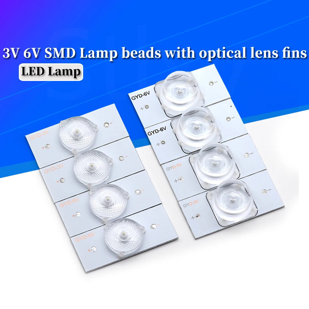 10Pcs For 32-75inch TV Universal LED Backlight Strip 3V 6V SMD Lamp Beads With Optical Len Fliter TV Repair Simple Maintenance