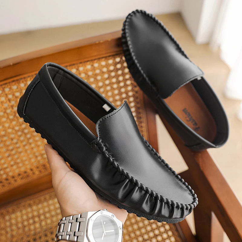 

Large Size 46 Man Moccasins Penny Loafers Men Casual Shoes Leather Dress Shoes Slip-on Sneaker Flats Lightweight Driving Shoes
