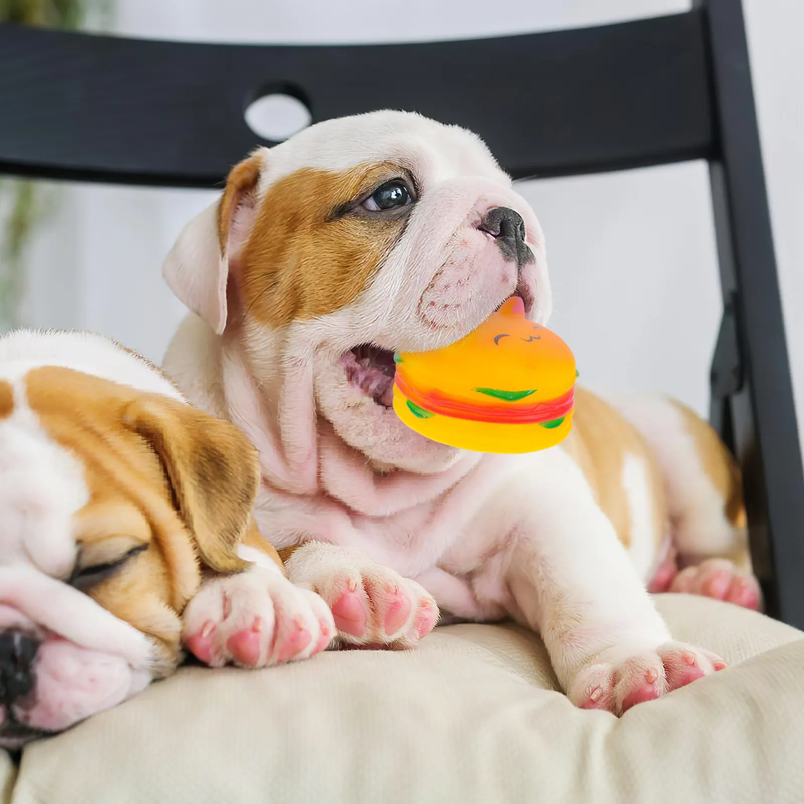 Hamburger Dogs Chew Squeaky Simulated Food Interactive Pet Chewing Training Supplies Teeth Cleaning Puppy Teething Burger