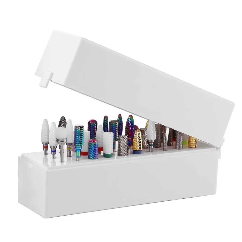 30 Slot Nail Drill Bit Organizer Portable Grinding Tip Carry Case Milling Cutter Manicure Tool Storage Display
