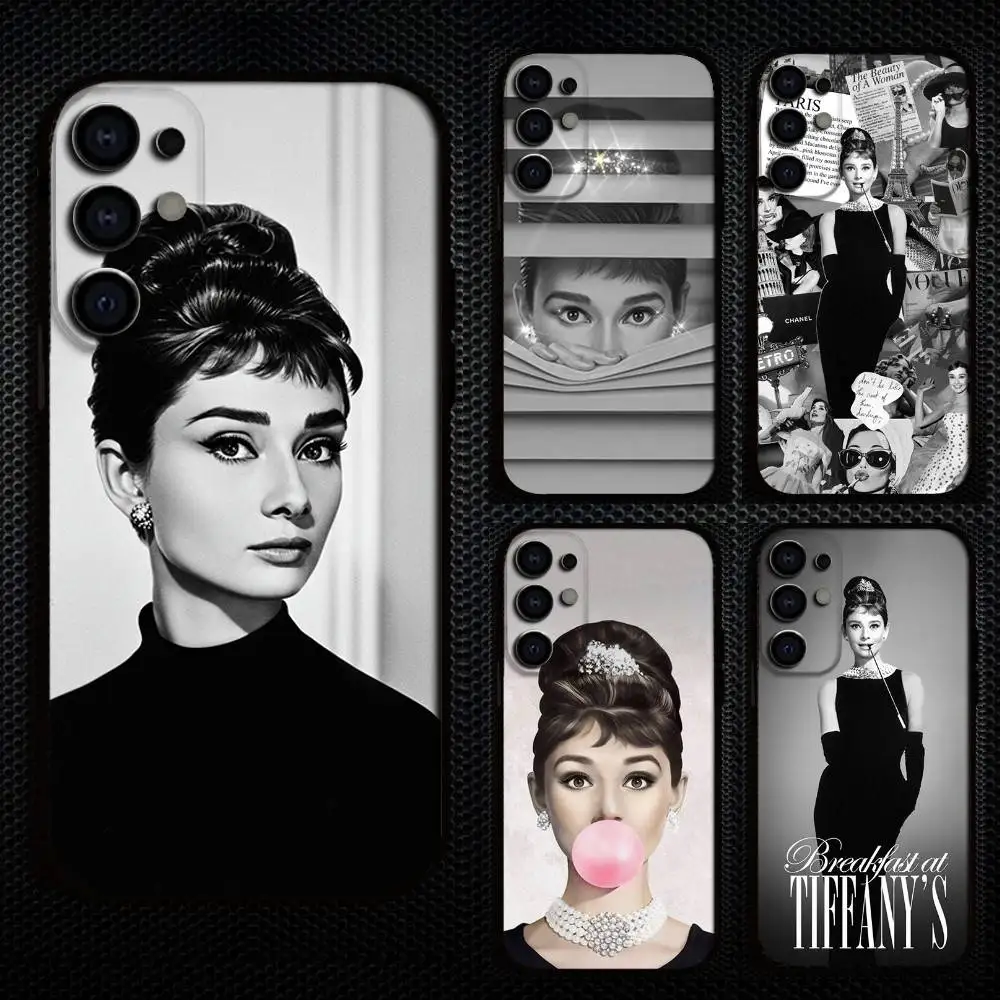 

A-Audrey H-Hepburn Super Actor Phone Case For Samsung S25,S24,S21,S22,S23,S30,Ultra,S20,Plus,Fe,Lite,Note,10,9,5G Black Cover