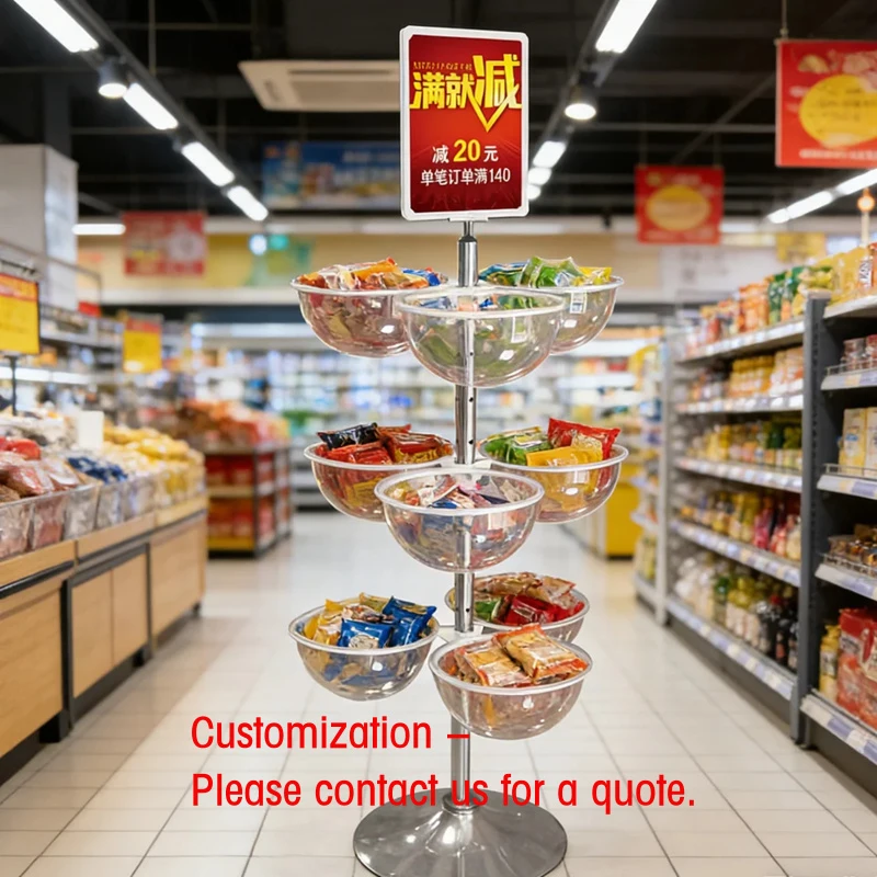 custom.Custom Movable Cold-Rolled Steel Light Duty 4-Shelf Multi-Sided Promotion Display Rack Supermarkets