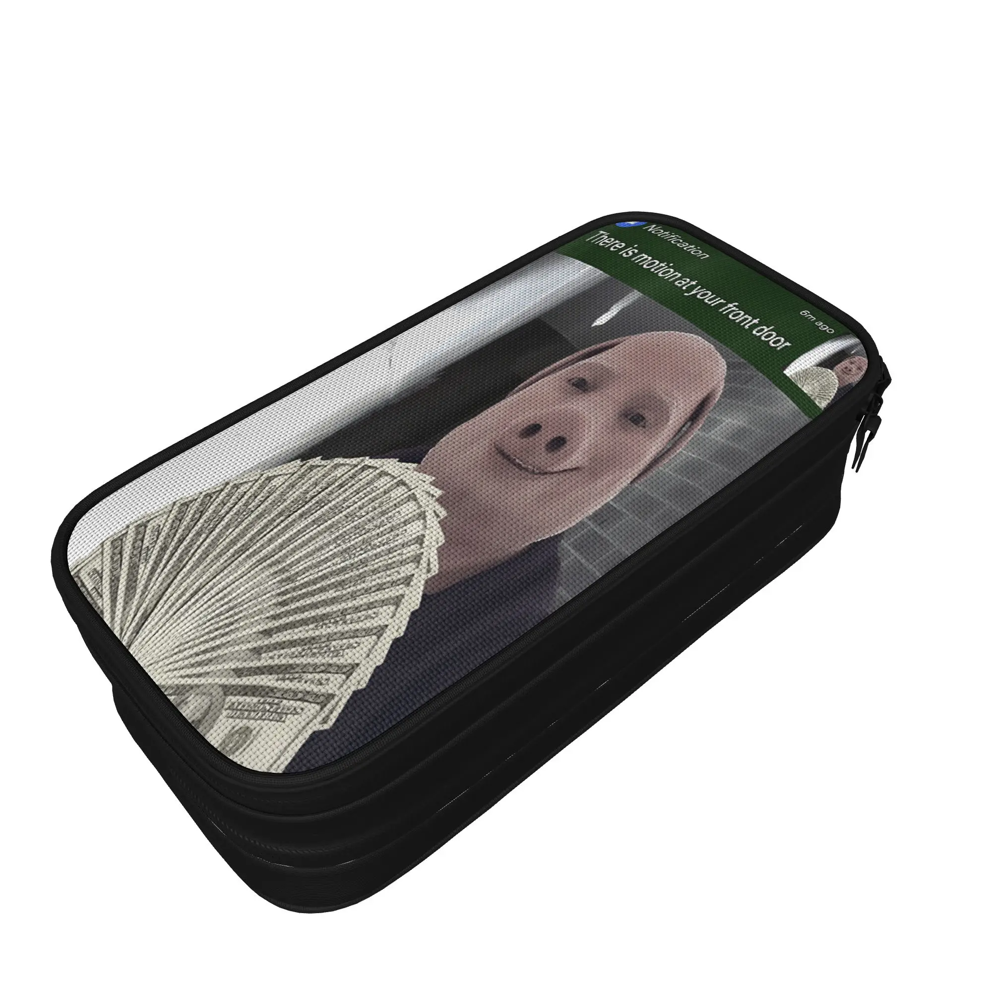 There is Motion At Your Front Door Funny John Pork Meme Pencil Case University Pencil Box Boy Girl Vintage School Pencil Cases
